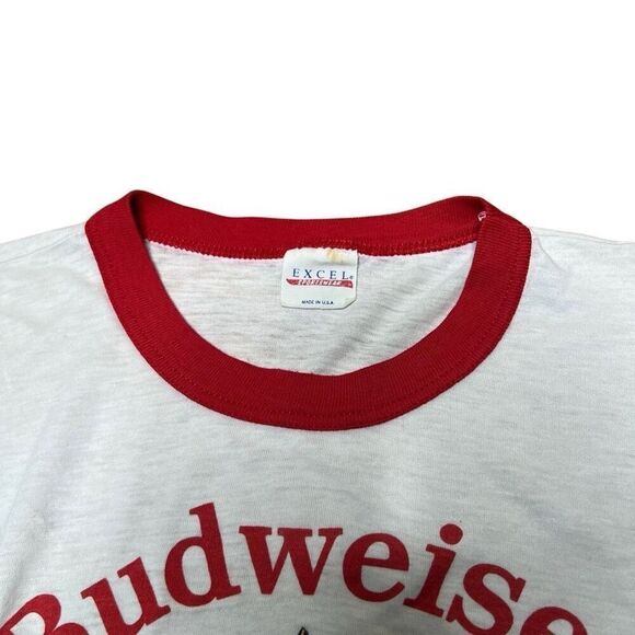 American Vintage 80s Budweiser Ringer Shirt Medium - Picture 6 of 10